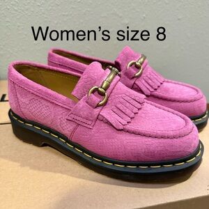 Dr Martens pink suede loafer